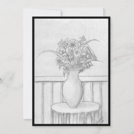 Convites Presente de Flores - Preto