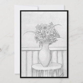 Convites Presente de Flores - Preto