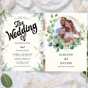 Convites Presente de Foto de Eucalipto Elegante