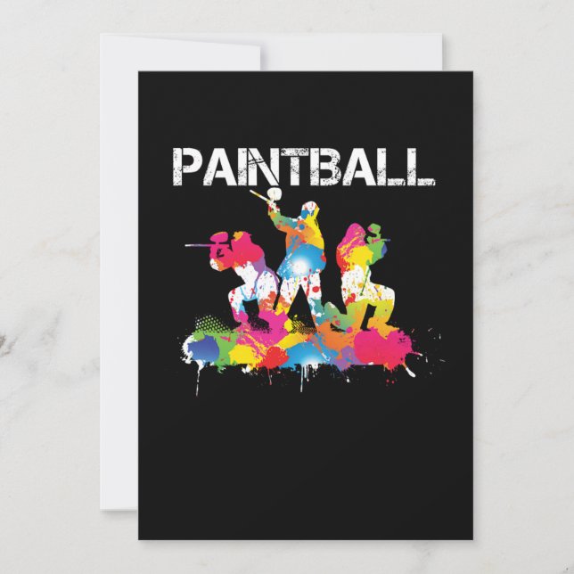 Convites Presente de jogador de paintball Color Splat (Frente)