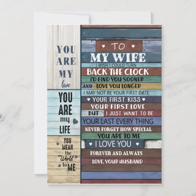 Convites Presente de Mulher | Carta Para Minha Esposa Amor  (Frente)