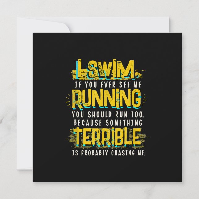 Convites Presente De Natação Engraçado Para Nadador (Frente)