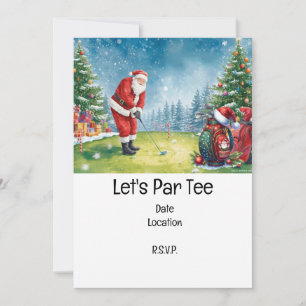 Convites Presente de Natal de Golfe com Papais noeis Golfer