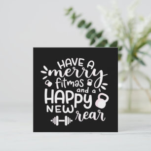 Convites Presente de Natal Engraçado de Treino Fitness Sarc