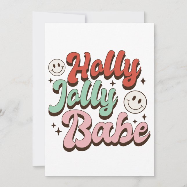 Convites Presente de Natal Holly Jolly Babe (Frente)