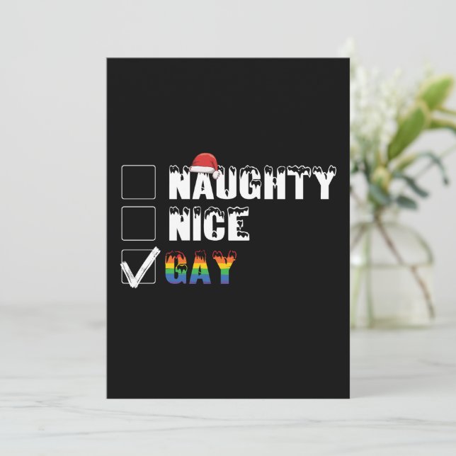 Convites Presente de Natal LGBT Orgulho Gay Arco-íris Malva (Em pé/Frente)