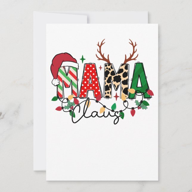 Convites Presente de Natal Mamãe Noel Com Crianças (Frente)