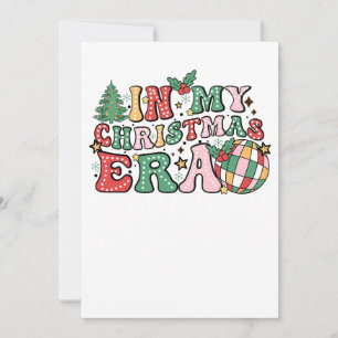 Convites Presente de Natal Na Minha Era de Natal Groovy