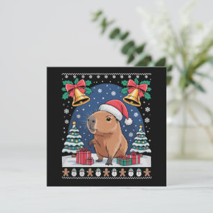 Convites Presente de Natal para Amante de Capivara Roupa Fe