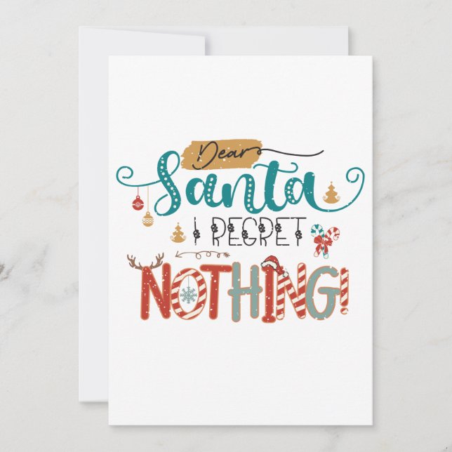 Convites Presente de Natal Querido Papai Noel Não Me Arrepe (Frente)