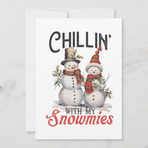Convites Presente de Natal Relaxando Com Meus Snowmies