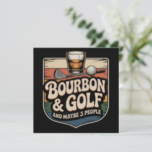 Convites Presente de Pai Engraçado de Golfe com Bourbon Vin