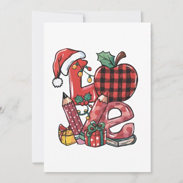 Convites Presente de Professor | Feliz Natal Amor (Frente)