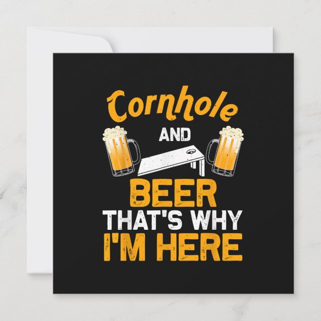 Convites Presente Divertido de Cornhole para Homens Jogador (Frente)