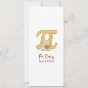 Convites Presente do Dia do Pi Engraçado com Animal e Torta