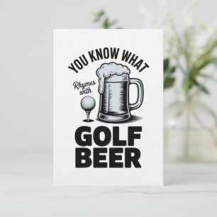 Convites Presente engraçado de golfe cerveja jogador de gol