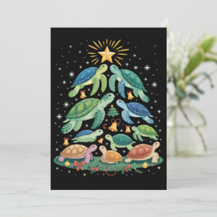 Convites Presente Engraçado de Tartaruga de Natal Árvore de