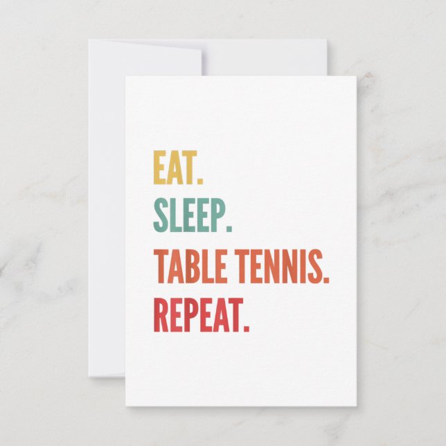 Convites Presente engraçado de tênis de mesa, comer dormir  (Frente)