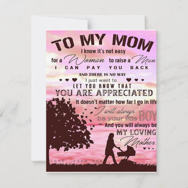 Convites Presente Especial Para A Mãe | Carta À Minha Mãe | (Frente)