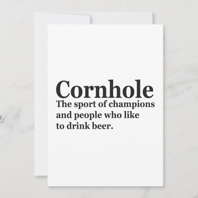 Convites Presente Esportivo Jogo de Cornhole Divertido Defi (Frente)