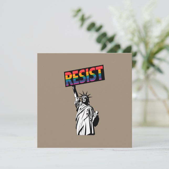 Convites Presente Feminista Estátua da Liberdade de Resistê (Em pé/Frente)