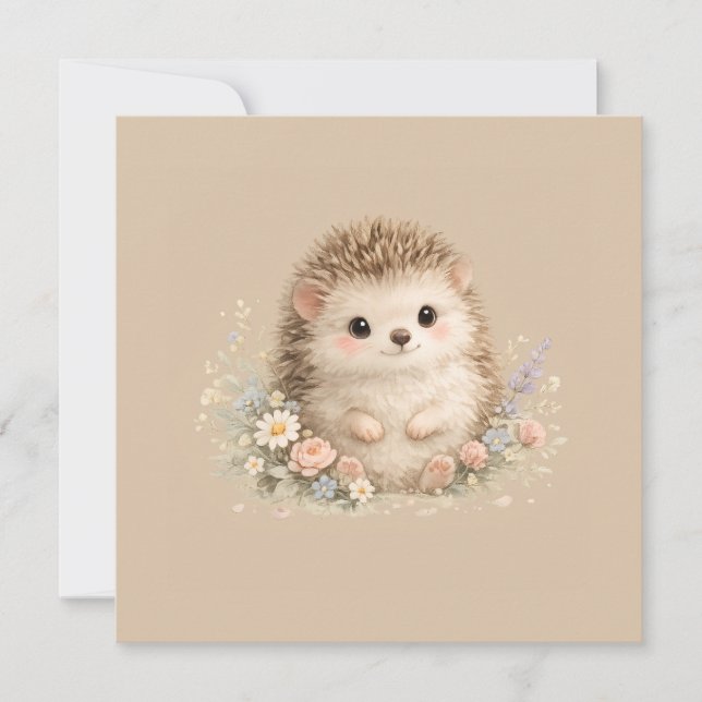 Convites Presente Floral Kawaii Cottage doouriço (Frente)