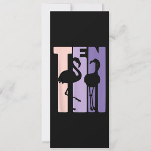 Convites Presente Fofo de 10º Aniversário Eu Flamingo Eu 10