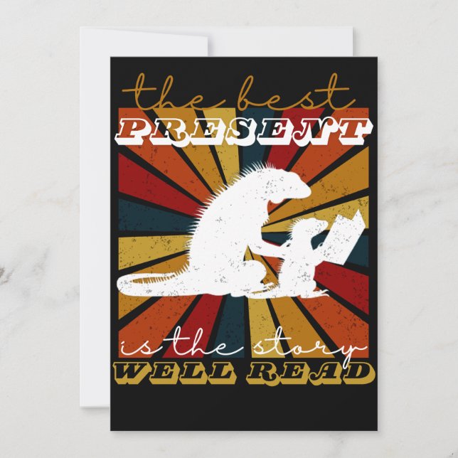 Convites Presente Gráfico de Natal Iguana para Amantes de L (Frente)