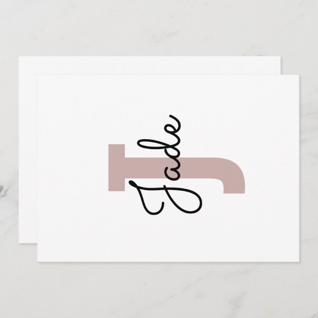 Convites Presente Monograma Personalizado para Nomes Começa (Frente/Verso)