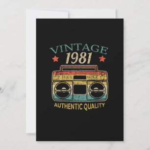 Convites Presente no dia B da Vintage 1981 Radio Authentic