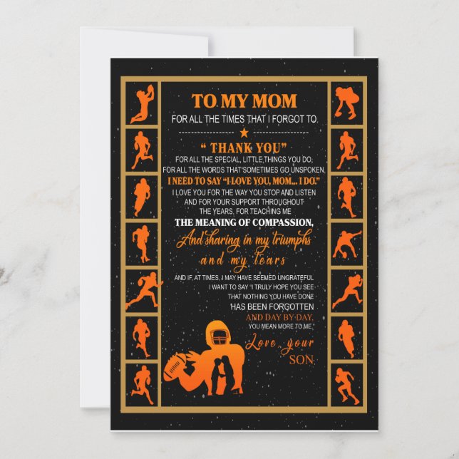 Convites Presente para a Mamãe | Carta para Minha Mãe Amor  (Frente)