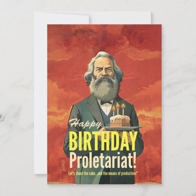 Convites Presente para amantes de livros de Karl Marx (Frente)