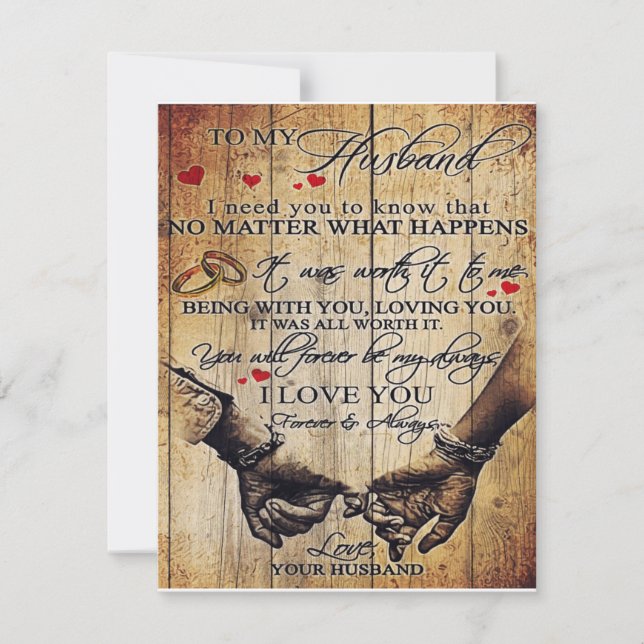Convites Presente para meu marido | Carta para ele | (Frente)