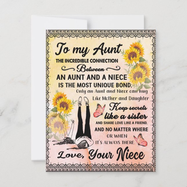 Convites Presente para minha tia, presente de girassol da s (Frente)