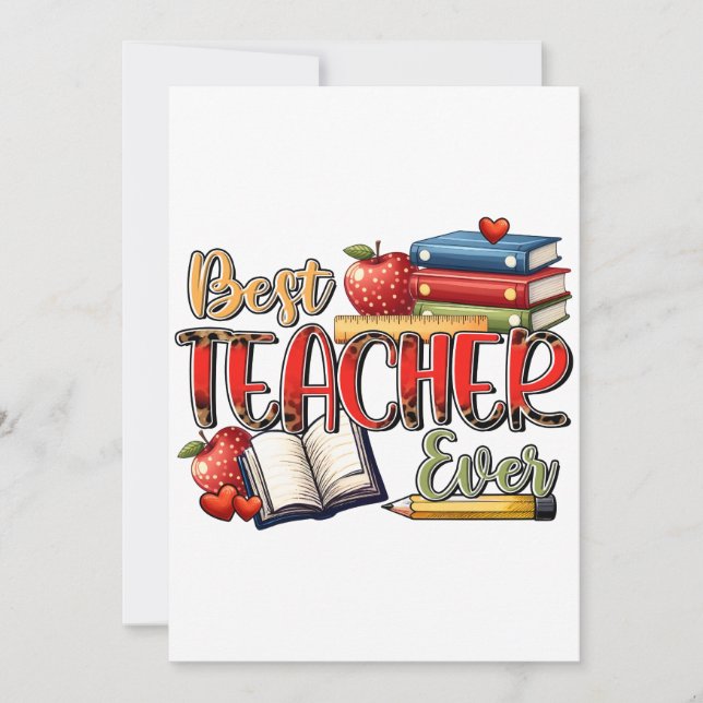 Convites Presente para Professor | Melhor Professor de Todo (Frente)