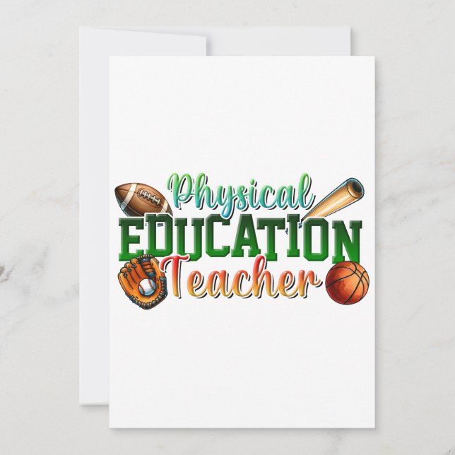 Convites Presente para Professor | Professor de Educação Fí (Frente)