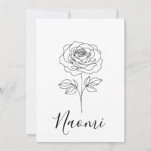 Convites Presente Personalizado da Flor de Nascimento Rosa 