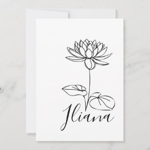 Convites Presente Personalizado de Flor de Nascimento Lírio