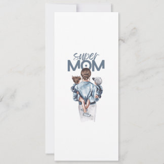 Convites Presente Personalizado Super Mãe com Filho e Filha