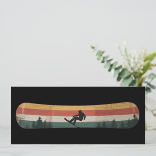 Convites Presente Retro de Esportes de Inverno para Snowboa