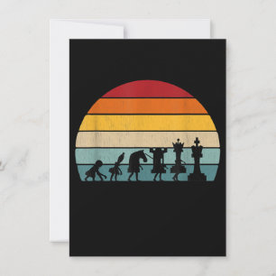 Convites Presente Retro Vintage Evolução Xadrez Para Um Xad
