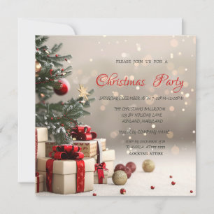 Convites Presentes de árvore de Natal Bokeh Corporate Chris