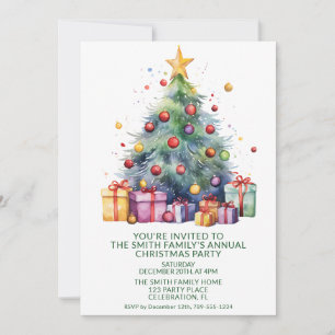 Convites Presentes de árvore de Natal Partido Verde