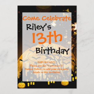 Convites Presentes de Halloween de bruxa voadora Colheita d