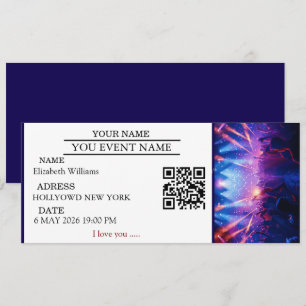 Convites Presentes de Ingresso de Concerto Personalizado Pr