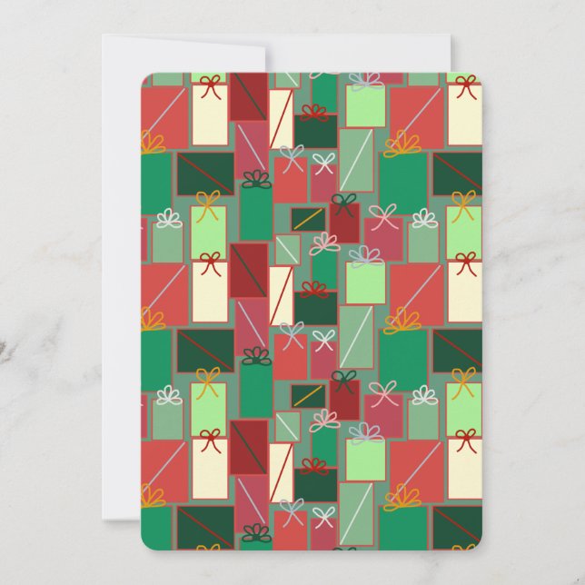 Convites Presentes de Natal com fitas e Arcos (Frente)