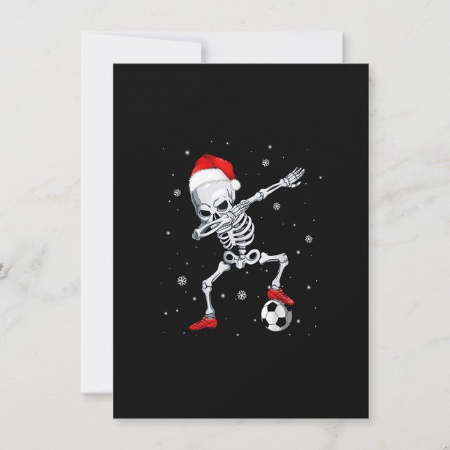 Convites Presentes de Natal Dabbing Skeleton Futebol Santa  (Frente)