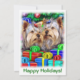 Convites Presentes de Natal de Yorkshire Terrier