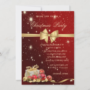 Convites Presentes de Natal Elegantes,Laço,Vermelho,Festa d