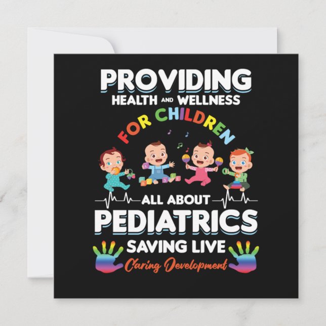 Convites Presentes de Saúde Bem-Estar Pediatria Pediatra Mé (Frente)